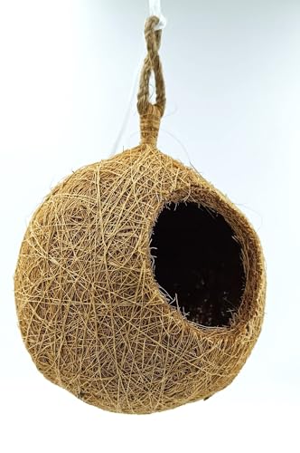 Set of 6 nests Handcrafted Jute Bird Nest for Cages, breeding, Wild Birds - Cozy Haven for All Medium,Small Birds Like Sparrows, Finches & Java Sparrows