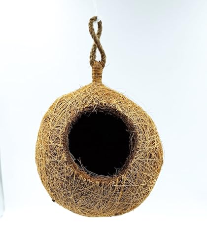 Set of 6 nests Handcrafted Jute Bird Nest for Cages, breeding, Wild Birds - Cozy Haven for All Medium,Small Birds Like Sparrows, Finches & Java Sparrows