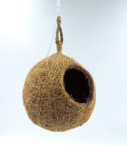Set of 6 nests Handcrafted Jute Bird Nest for Cages, breeding, Wild Birds - Cozy Haven for All Medium,Small Birds Like Sparrows, Finches & Java Sparrows