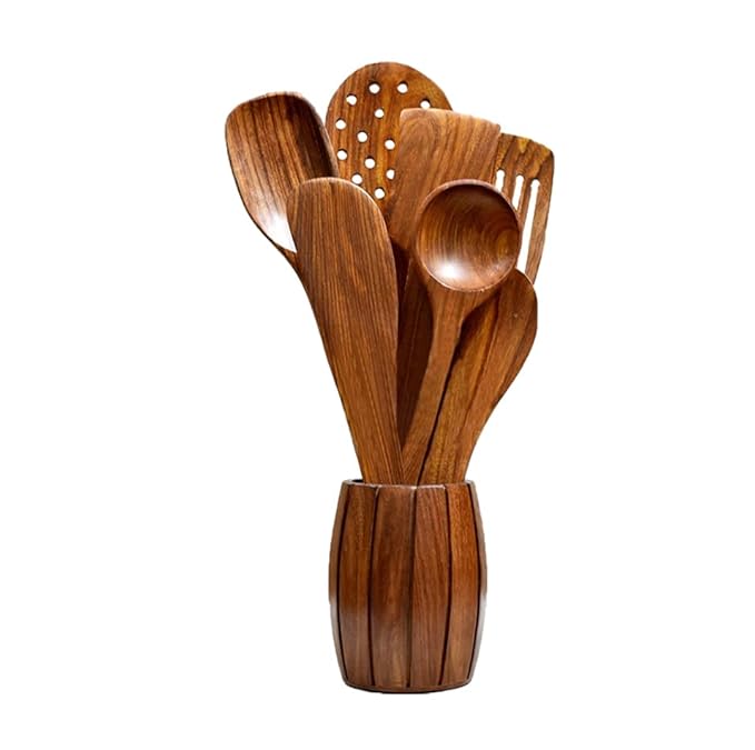 Wooden Cooking Spoon Set, 35 Cm
