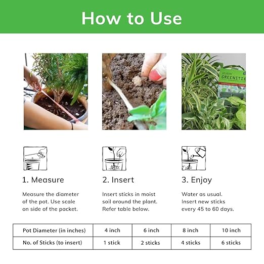 GreenStix Fertilizer Sticks | Multi-Purpose Fertilizer Sticks, Natural Food for Plants (50 GreenStix)