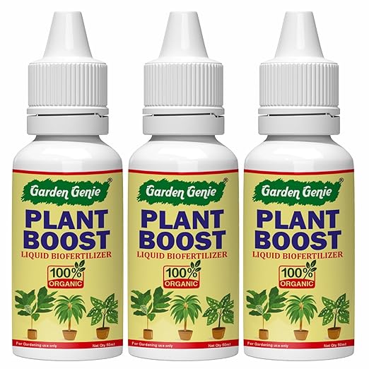 Plant Boost Liquid Biofertilizer, (3 x 50ml) | Organic Plant Booster - Promotes Healthy Roots & Speed Growth of All Home Garden Plants
