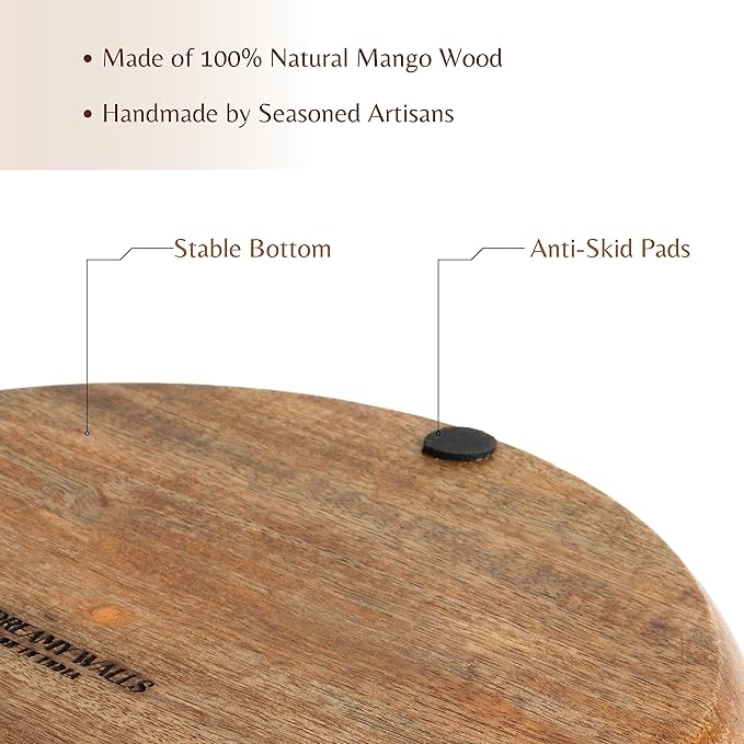 Premium Handcrafted Mango Wood Salad Bowl with 2 Hands