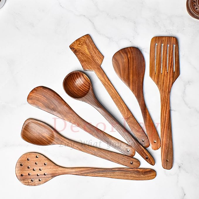 Wooden Cooking Spoon Set, 35 Cm