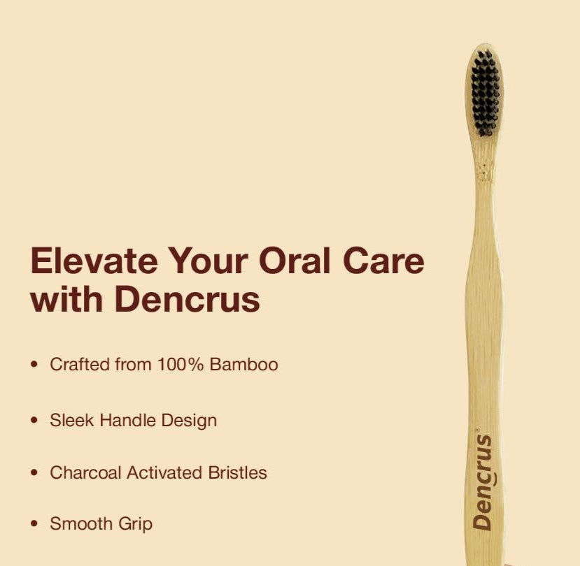 Eco Friendly Bamboo Toothbrush – with Charcoal Bristles (pack of 3)