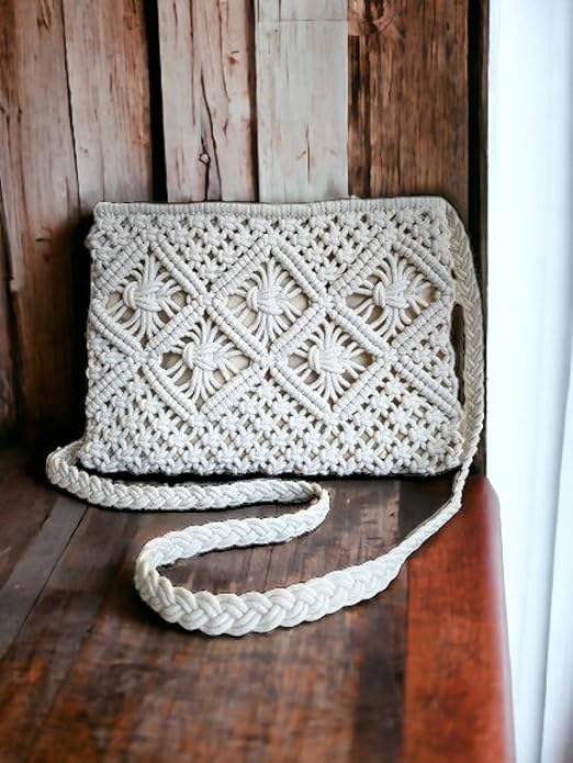 Cotton Macrame Shoulder Bag for Women