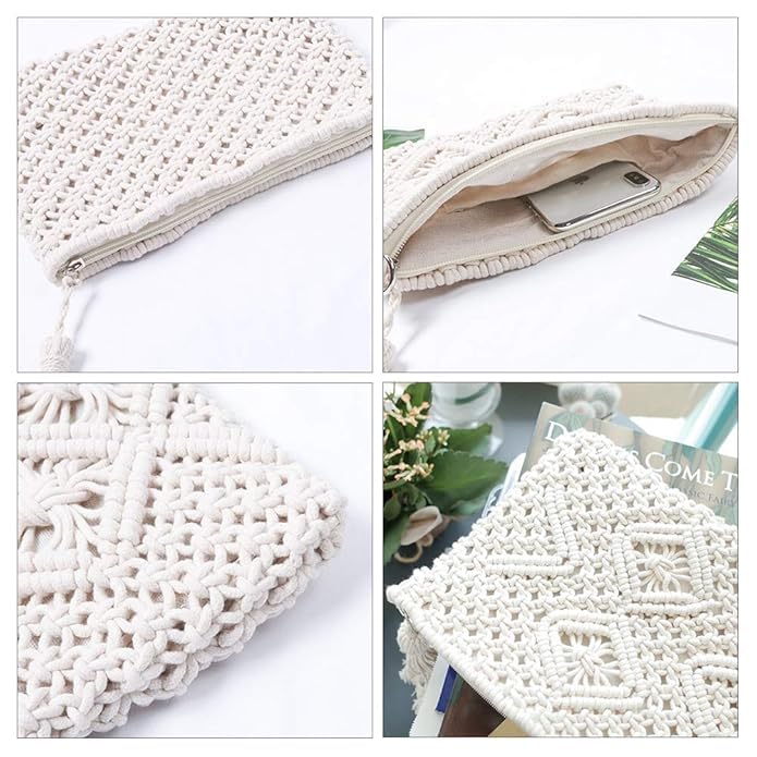 Cotton Macrame Shoulder Bag for Women