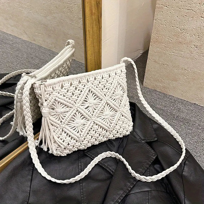 Cotton Macrame Shoulder Bag for Women