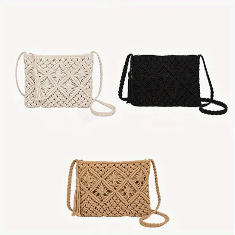 Cotton Macrame Shoulder Bag for Women