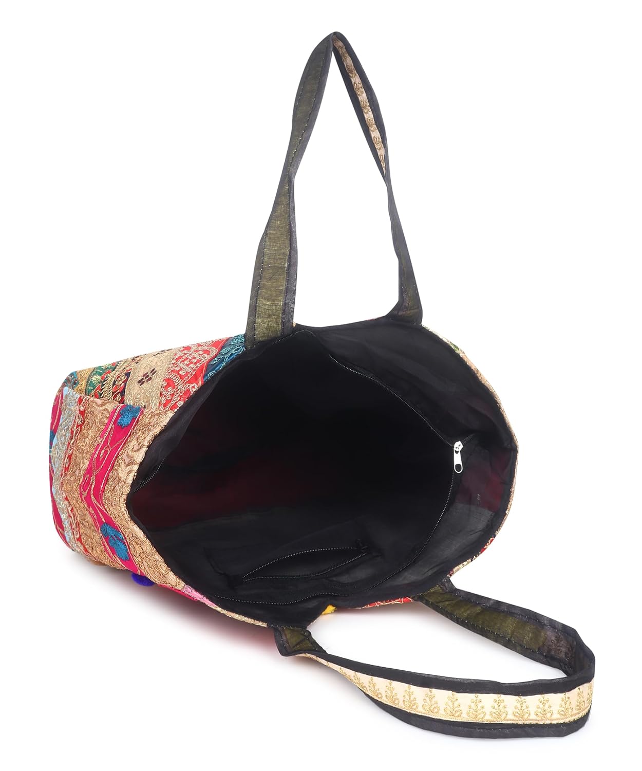 Cotton, Embroidered Colorful Tote Bag