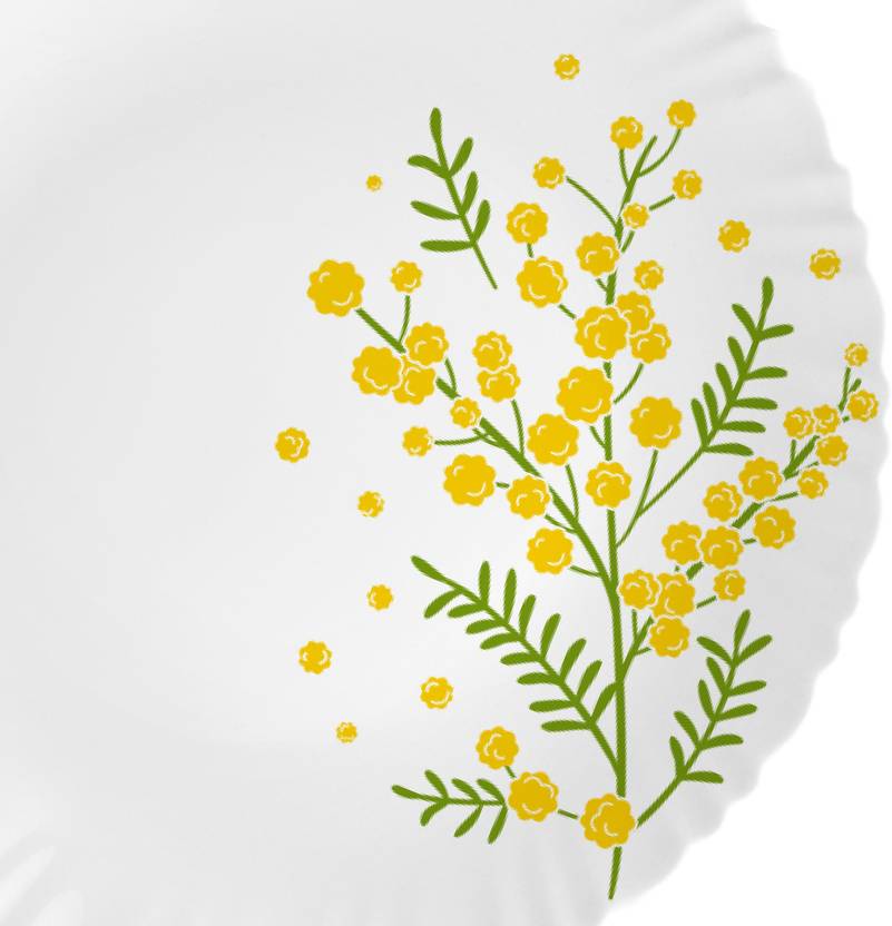 cello Pack of 22 Opalware Dazzle Series Girasol Crockery Set | Dishwasher Safe | Light-Weight Dinner Set (Yellow, Green, Microwave Safe)