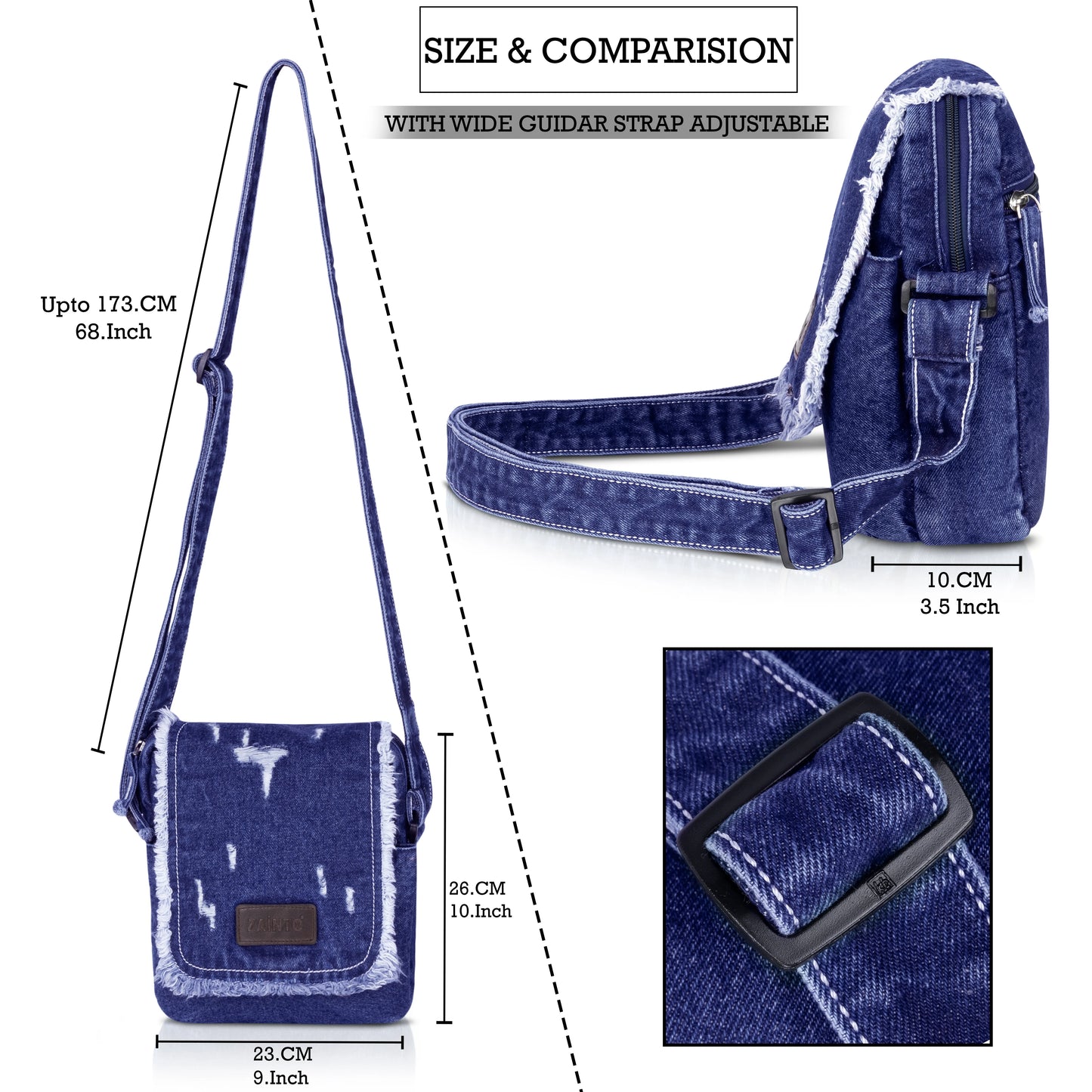 Denim Crossbody Sling Bag, a stylish and functional accessory designed for everyday use