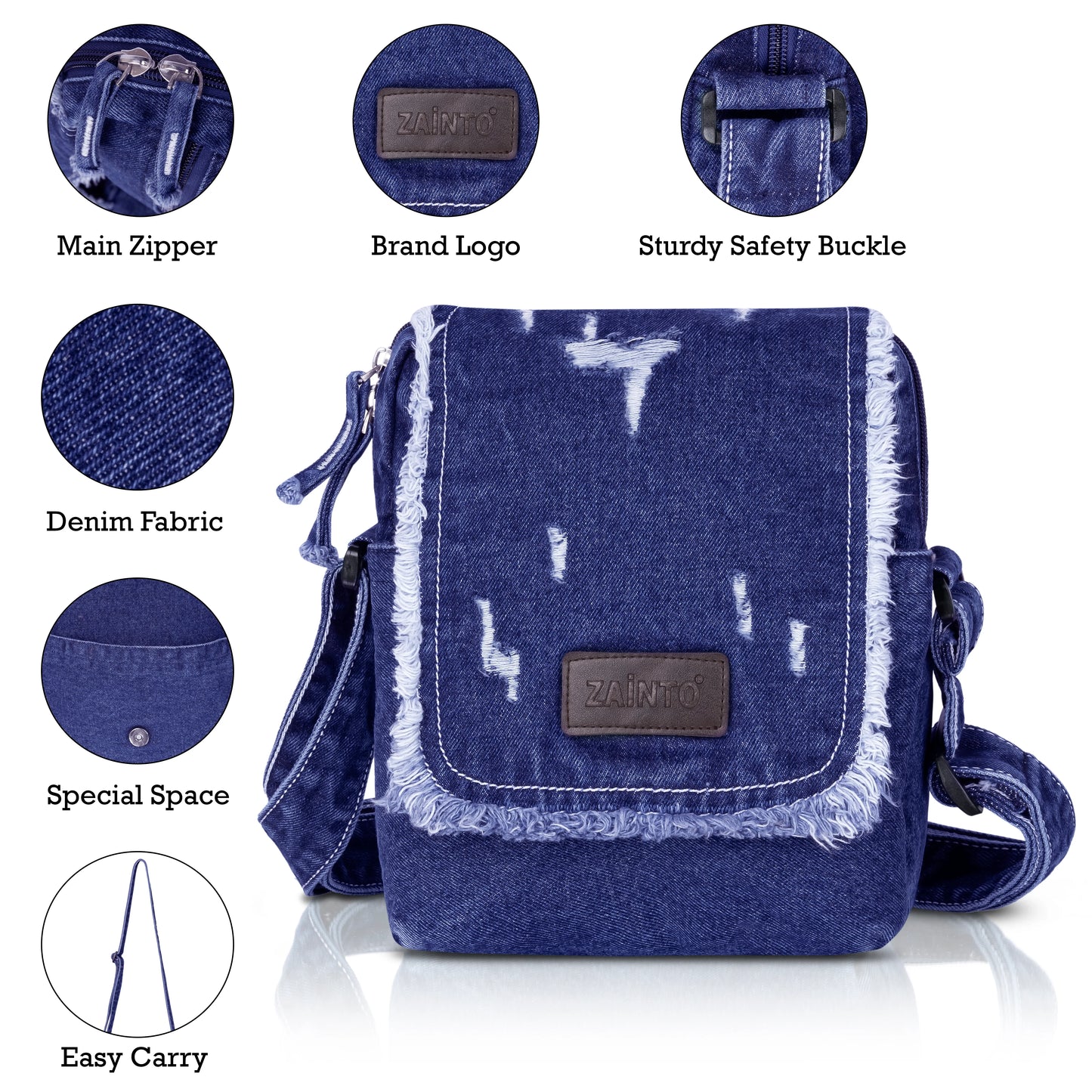 Denim Crossbody Sling Bag, a stylish and functional accessory designed for everyday use