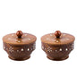Set of 2 Handcrafted Sheesham wooden bowls with lids | Serving Bowl for Salad Snacks Decorated Tableware