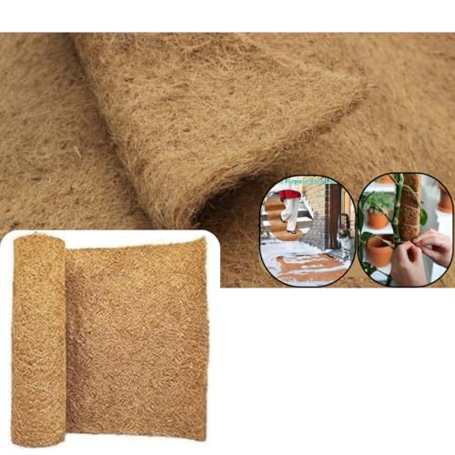 Coco Coir Non-Rubberized Natural Roll Sheet 1mtr *1mtr | Coco Fiber Mat for Hanging Basket, Garden & Terrace Bed, Mulch, Bedding for Pet & Reptile Cages - Anti Slip Snow & Ice