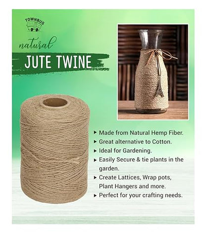 Pack Of 2 (2 X 250 Meters) | 2Ply | Raw Natural Jute Twine, Arts And Crafts Jute Rope For Packaging, String For Gifts, Diy Crafts, Brown