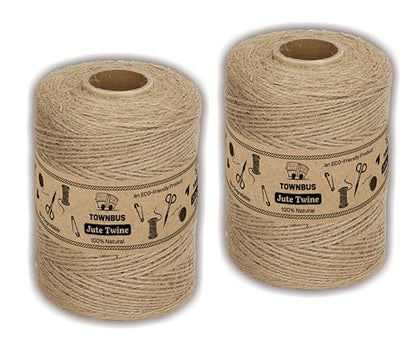 Pack Of 2 (2 X 250 Meters) | 2Ply | Raw Natural Jute Twine, Arts And Crafts Jute Rope For Packaging, String For Gifts, Diy Crafts, Brown