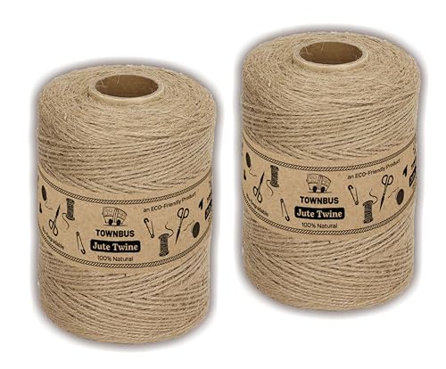 Pack Of 2 (2 X 250 Meters) | 2Ply | Raw Natural Jute Twine, Arts And Crafts Jute Rope For Packaging, String For Gifts, Diy Crafts, Brown