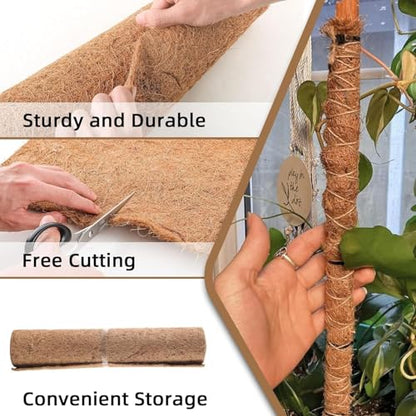 Coco Coir Non-Rubberized Natural Roll Sheet 1mtr *1mtr | Coco Fiber Mat for Hanging Basket, Garden & Terrace Bed, Mulch, Bedding for Pet & Reptile Cages - Anti Slip Snow & Ice