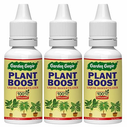 Plant Boost Liquid Biofertilizer, (3 x 50ml) | Organic Plant Booster - Promotes Healthy Roots & Speed Growth of All Home Garden Plants
