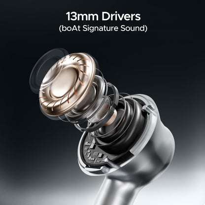 boAt Airdopes 141 Pro Buds, 13mm Drivers, Metallic Finish, 60HRS Battery, 4Mics ENx, Fast Charge, IPX5, v5.3 Bluetooth TWS in Ear Earbuds Wireless Earphones with mic (Surfer Silver)