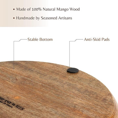 Premium Handcrafted Mango Wood Salad Bowl with 2 Hands