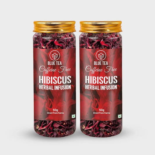 Hibiscus Tea ( 50 gm of 2 jar) | SKIN GLOW ENHANCING TEA | Flower Based - Herbal Tea - Caffeine Free - Tangy Flavor - Non-GMO |