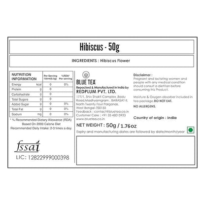 Hibiscus Tea ( 50 gm of 2 jar) | SKIN GLOW ENHANCING TEA | Flower Based - Herbal Tea - Caffeine Free - Tangy Flavor - Non-GMO |