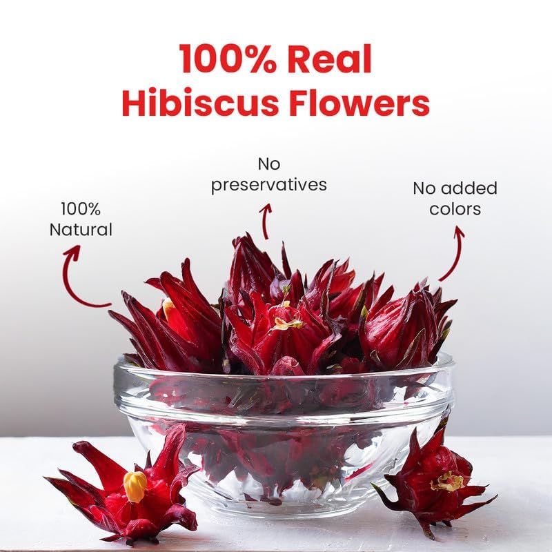 Hibiscus Tea ( 50 gm of 2 jar) | SKIN GLOW ENHANCING TEA | Flower Based - Herbal Tea - Caffeine Free - Tangy Flavor - Non-GMO |