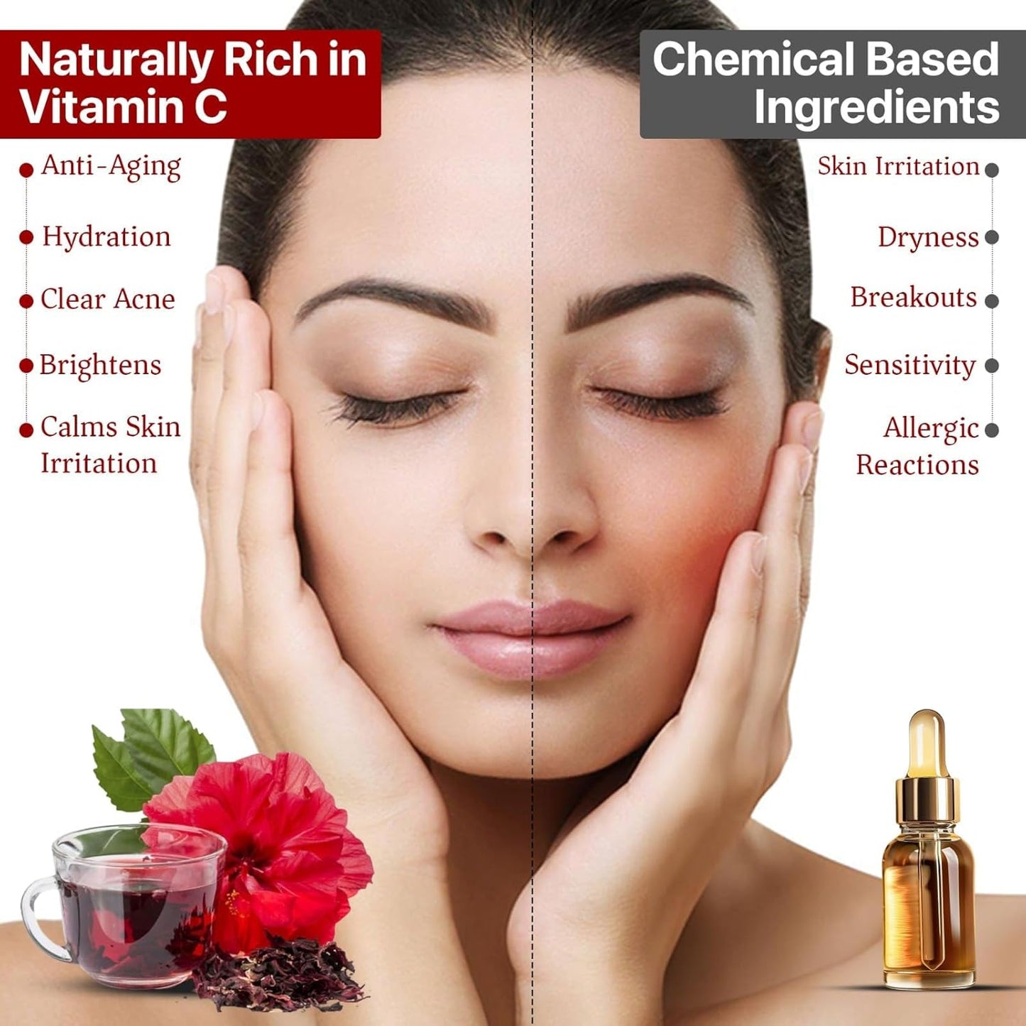 Hibiscus Tea ( 50 gm of 2 jar) | SKIN GLOW ENHANCING TEA | Flower Based - Herbal Tea - Caffeine Free - Tangy Flavor - Non-GMO |