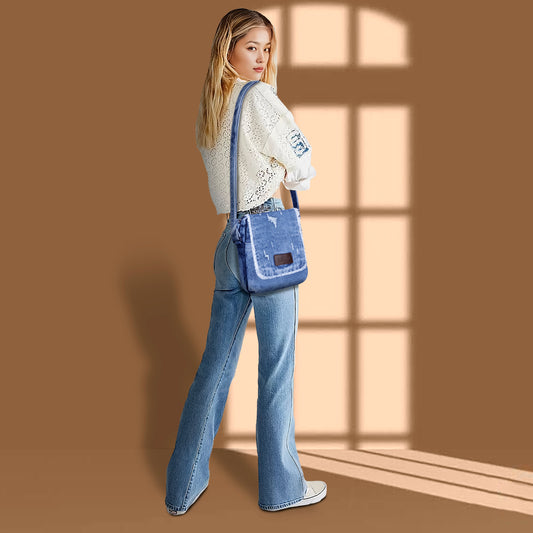 Denim Crossbody Sling Bag, a stylish and functional accessory designed for everyday use