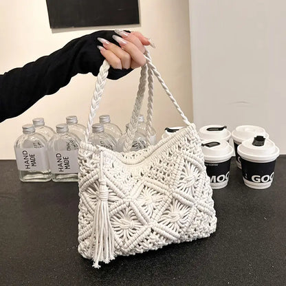 Cotton Macrame Shoulder Bag for Women