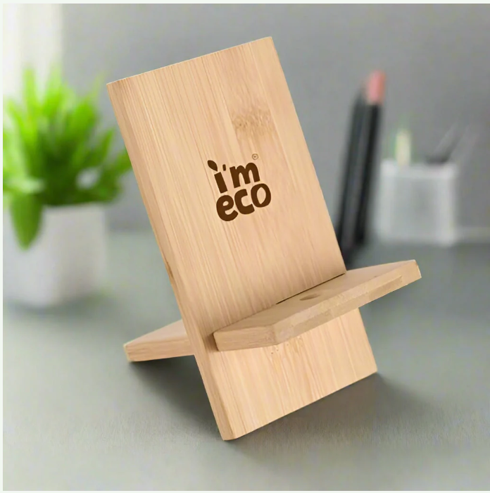 Bamboo Office Desk Essentials - Bamboo Thermos Bottle | Eco-Friendly Diary | Pocket Tissue (2 Pack) | Mobile Stand