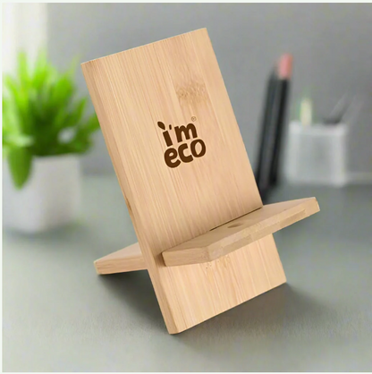 Bamboo Office Desk Essentials - Bamboo Thermos Bottle | Eco-Friendly Diary | Pocket Tissue (2 Pack) | Mobile Stand