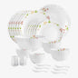 cello Pack of 35 Opalware Dazzle Secret Garden Dinner Set  (White, Microwave Safe)