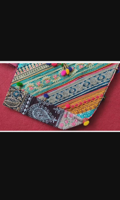 Cotton, Embroidered Colorful Tote Bag
