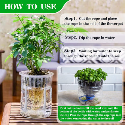 50 ft self-watering wick cord for potted plants