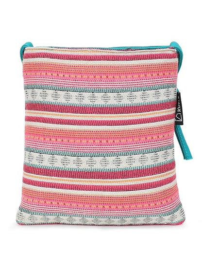 Striped Cotton Lurex Jacquard Sling Bag