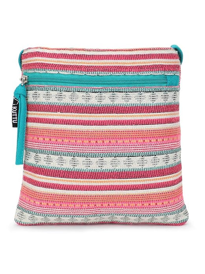 Striped Cotton Lurex Jacquard Sling Bag