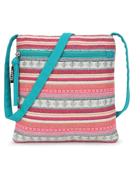 Striped Cotton Lurex Jacquard Sling Bag