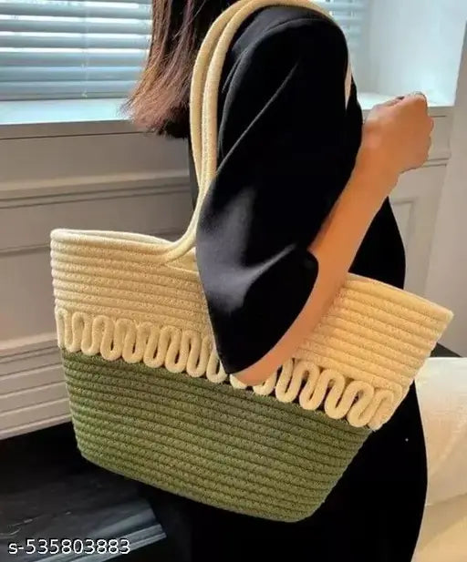 Trendy Casual Women's Jute Handbag For Daily Use