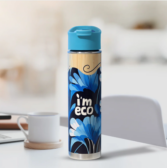 Eco-friendly Bamboo exterior Thermos water bottle (500 ml)
