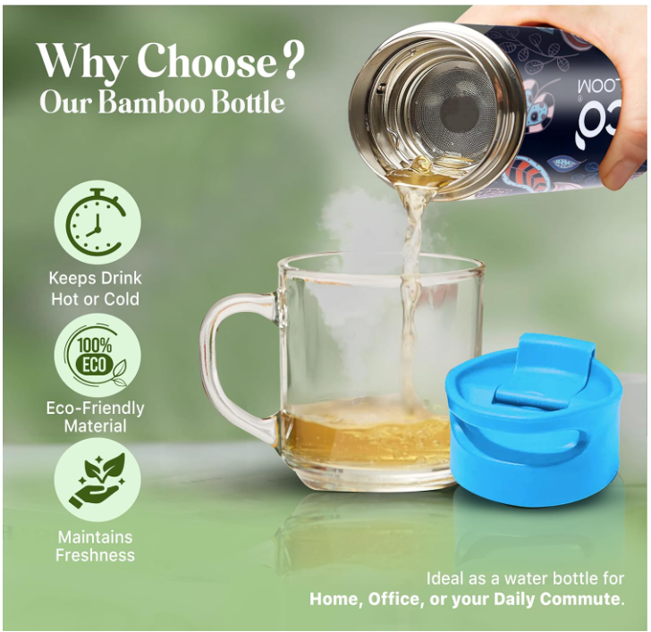 Eco-friendly Bamboo exterior Thermos water bottle (500 ml)