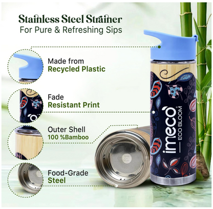 Eco-friendly Bamboo exterior Thermos water bottle (500 ml)