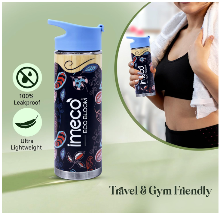 Eco-friendly Bamboo exterior Thermos water bottle (500 ml)