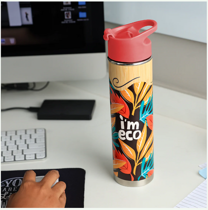 Eco-friendly Bamboo exterior Thermos water bottle (500 ml)