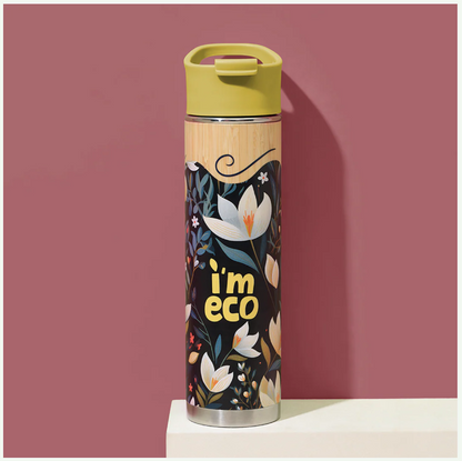 Eco-friendly Bamboo exterior Thermos water bottle (500 ml)