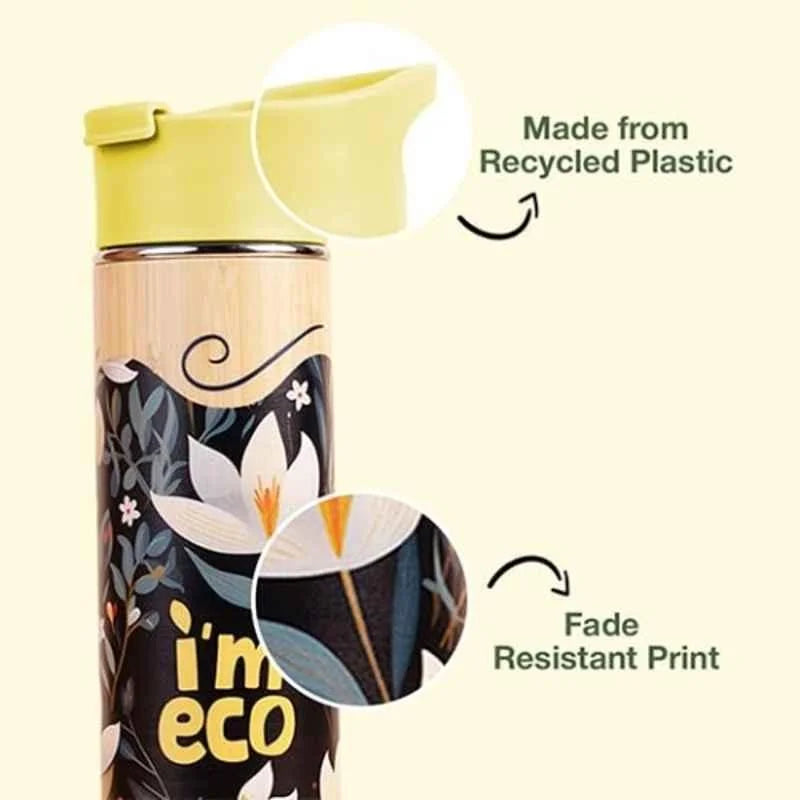 Eco-friendly Bamboo exterior Thermos water bottle (500 ml)