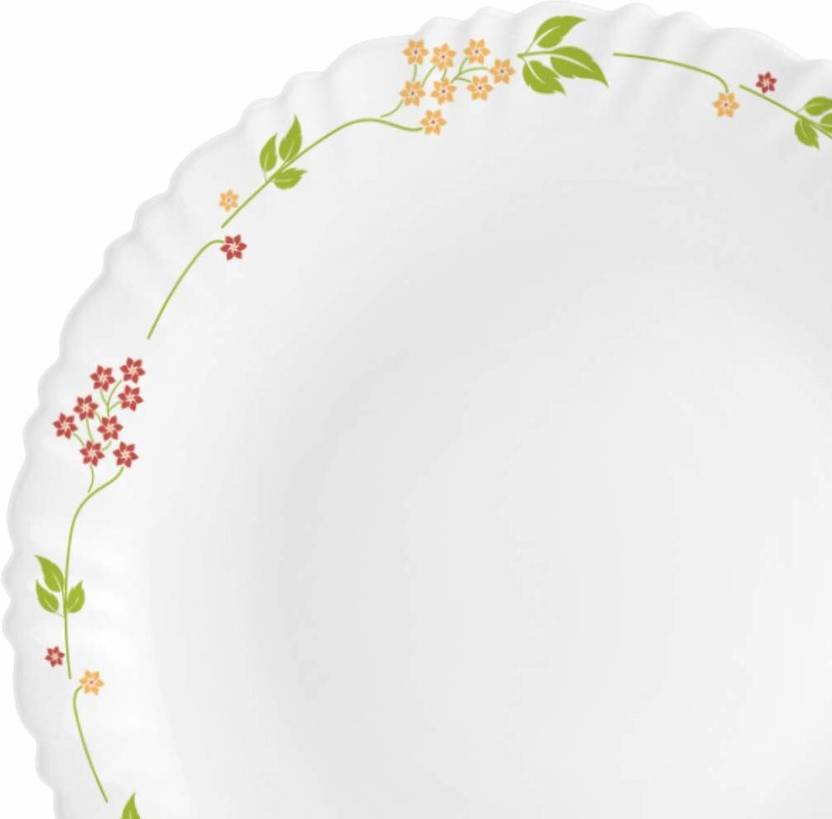 cello Pack of 35 Opalware Dazzle Secret Garden Dinner Set  (White, Microwave Safe)