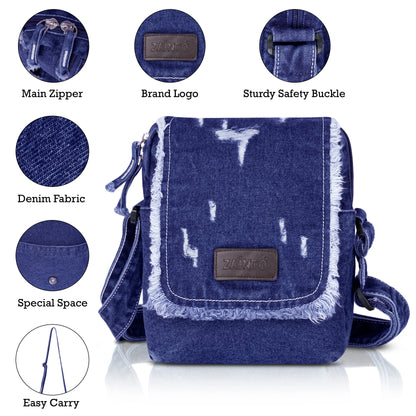 Denim Crossbody Sling Bag, a stylish and functional accessory designed for everyday use